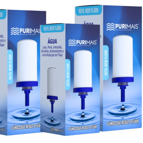 Kit 3 Refil Vela Filtro Purimais New Flúor Alcalina e Magnésio